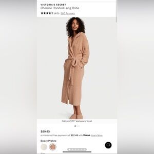 NWT pink Long chenille Victoria secret robe